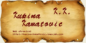 Kupina Kamatović vizit kartica